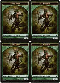 MTG Elf Warrior Token x4 Commander Anthology NM Playset - Image 1