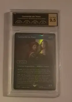 PCG 9.5 Gem Mint Leonardo da Vinci Serialized 187 FOIL Assassin's Creed MTG - Image 1