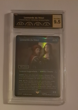 PCG 9.5 Gem Mint Leonardo da Vinci Serialized 187 FOIL Assassin's Creed MTG - Image 4