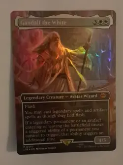 Gandalf the White Borderless Foil NM/M LOTR Lord of the Rings Commander MTG - Image 1