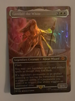 Gandalf the White Borderless Foil NM/M LOTR Lord of the Rings Commander MTG - Image 3