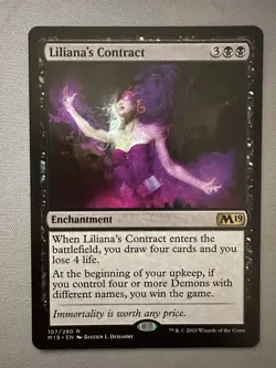 MTG - 1 x Liliana's Contract - Rare Enchantment - Core Set 2019 (M19) - M/NM - Image 2