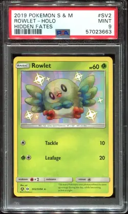Rowlet SV2/SV94 PSA 9 Shiny Hidden Fates Pokemon Card - Image 3