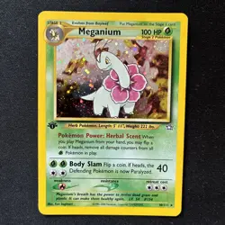Pokemon TCG 2000 Neo Genesis Meganium 10/111 1st Edition Holo WOTC NM - Image 1