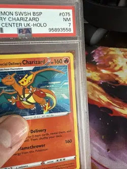 GALAXY SWIRL PSA 7 Special Delivery Charizard SWSH075 Pokemon Center UK Promo - Image 5