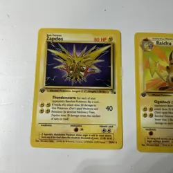 FIRST EDITION FOSSIL POKÉMON - Zapdos, Raichu, Grimer All Good Condition Non-Hol - Image 2