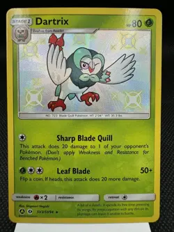 Dartrix SV3/SV94 - Shiny Holo Rare - S&M Hidden Fates Pokemon Card MINT - Image 1