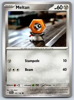 Meltan - Stellar Crown SCR EN 102/142 Yuka Morii Pokemon Card - Image 1