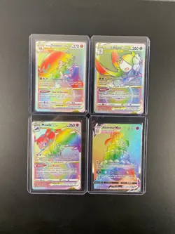 Pokémon Lot of 4 Rainbow Rare Vstar and Vmax Pokémon - Image 1