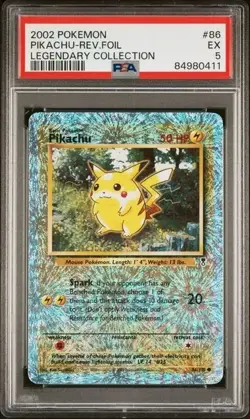 N | 2002 TCG Pokemon Legendary Collection | Pikachu Reverse Foil #86 | PSA 5 EX - Image 1