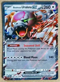 POKÉMON TWILIGHT MASQUERADE BLOODMOON URSALUNA EX DOUBLE RARE HOLO 141/167 NM+ - Image 1