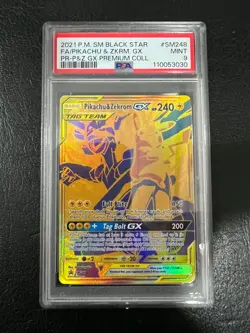 Pokemon 2021 Pikachu & Zekrom GX SM248 Black Star Promo Sun And Moon PSA 9 MINT - Image 1