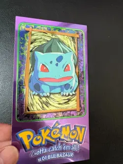 1999 TOPPS POKEMON TV ANIMATION SERIES 1 OVERSIZED TIN TOPPERS #3 BULBASAUR NM - Image 2