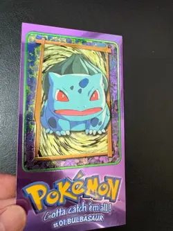 1999 TOPPS POKEMON TV ANIMATION SERIES 1 OVERSIZED TIN TOPPERS #3 BULBASAUR NM - Image 5