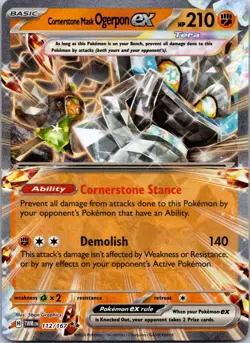 Cornerstone Mask Ogerpon EX 112/167 NM Pokemon Card TCG - Image 1