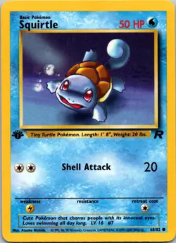 Squirtle 68/82 1st Edition NM Team Rocket Pokemon Card TCG - Image 1