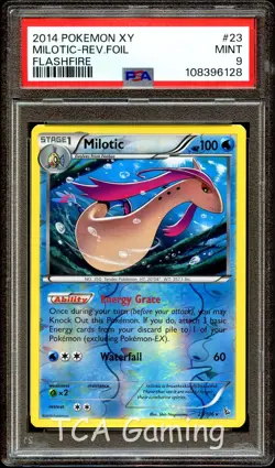 PSA 9 MINT Milotic 23/106 REVERSE HOLO RARE XY FlashFire Pokemon Card 128 - Image 1
