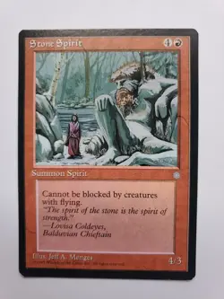 MTG Magic The Gathering Card Stone Spirit Summon Spirit Red Ice Age 1995 - Image 3