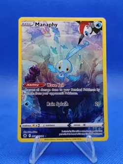 ðŸ”µ Pokemon TCG Crown Zenith Galarian Gallery MANAPHY GG06/GG70 FA Holo Rare NM - Image 1