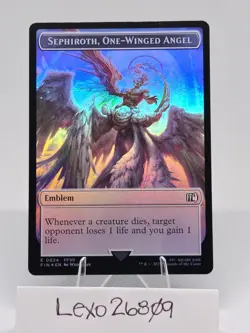 Emblem One-Winged Angel/Robot Warrior  Double Sided Token Final Fantast MTG FOIL - Image 1