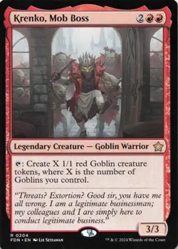 Krenko, Mob Boss NM RARE Legendary MTG Foundations [FDN] #0204 Near Mint Regular - Image 1
