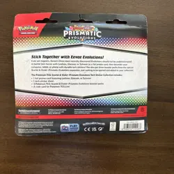 Pokemon TCG Prismatic Evolutions Tech Sticker Collection Leafeon 3 Packs NEW - Image 2