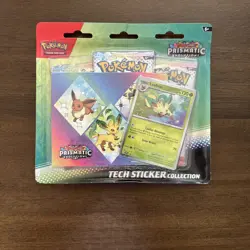 Pokemon TCG Prismatic Evolutions Tech Sticker Collection Leafeon 3 Packs NEW - Image 3