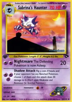1x Sabrina's Haunter - 55/132 - Uncommon - 1st Edition NM-Mint Pokemon G1 - Gym - Image 1