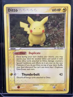 PokÃ©mon TCG Pikachu EX Delta Ditto Species Card 63/113 Regular Common NM - Image 1