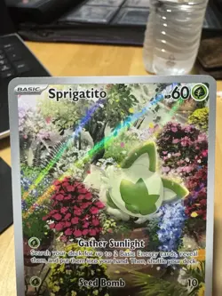 Sprigatito Paldea Evolved Full Art Holo Card 196/193 Rare Illustration - Image 3