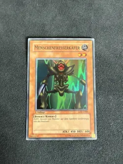 Yugioh HUMAN-EATING BEETLE, lob-g088 super rare German 1st Mintage Near Mint! - Image 1
