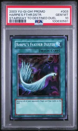 2004 Yu-Gi-Oh! Harpie's Feather Duster SDD-003 Secret Rare PSA 10 GEM MINT - Image 1