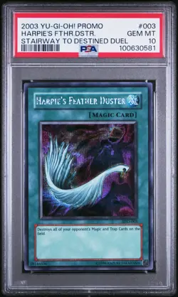 2004 Yu-Gi-Oh! Harpie's Feather Duster SDD-003 Secret Rare PSA 10 GEM MINT - Image 2