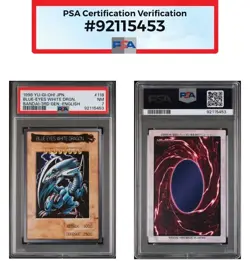 Psa 7 Blue-Eyes White Dragon Bandai 3rd Gen English 1998 118 Yugioh - Image 2