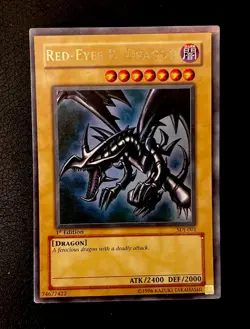 Yugioh - Red Eyes B Dragon SDJ-001 Ultra Rare 1st Edition Original Vintage - Image 8