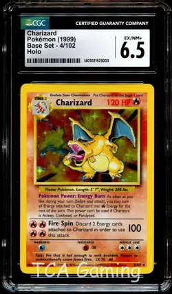 CGC 6.5 EX-NM+ Charizard 4/102 HOLO RARE Base Set Pokemon Card 003 - Image 1