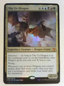 Mtg Card Magic Commander 17 The Ur-Dragon Oversized FOIL English LP - Image 1