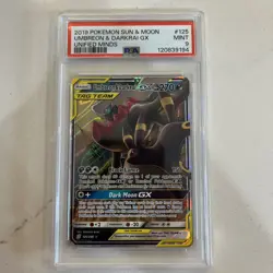 Pokemon SM Unbroken Bonds Umbreon & Darkrai GX 125/236 Ultra Rare Holo PSA 9 - Image 1
