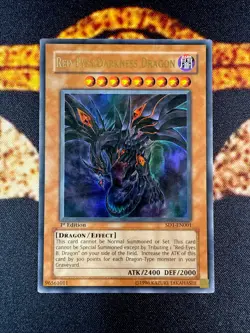 YUGIOH â€¢ RED EYES DARKNESS DRAGON â€¢ ULTRA RARE â€¢ SD1-EN001 â€¢ 1st EDITION â€¢ NM - Image 1