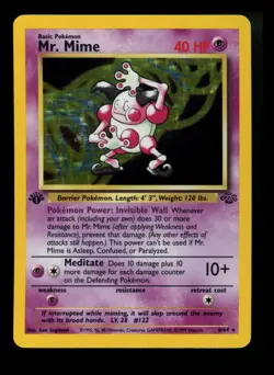 #2 1st Edition Mr. Mime 6/64 Jungle 1999 WOTC Holo Rare PokÃ©mon Card TCG - Image 1