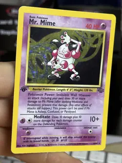 #2 1st Edition Mr. Mime 6/64 Jungle 1999 WOTC Holo Rare PokÃ©mon Card TCG - Image 6