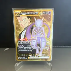 Team Rocket's Mewtwo ex 240/182 Destined Rivals Pokemon Gold Hyper Rare TCG NM - Image 1