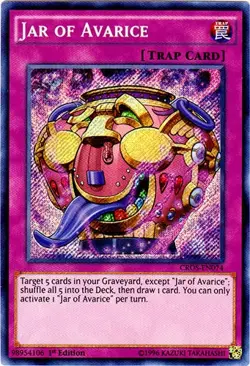 Jar of Avarice - CROS-EN074 - Secret Rare - 1st Edition NM YuGiOh!  Crossed Soul - Image 2