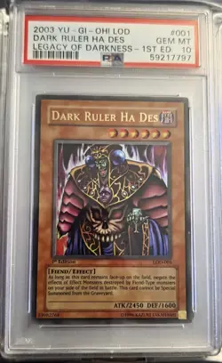 Yu-Gi-Oh, Dark Ruler Ha Des Lod 1st Psa 10 - Image 1