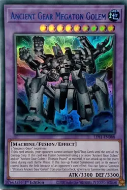 ANCIENT GEAR MEGATON GOLEM - BLUE ULTRA RARE 1ST EDITION YuGiOh CARD LDS1-EN088 - Image 1