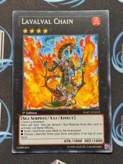 Yugioh Secret Rare Lavalval Chain HA07-EN019 1st Edition - Image 1