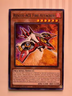 Yugioh - Rescue Ace Fire Attacker - Rare - EXCELLENT CONDITION - Image 1