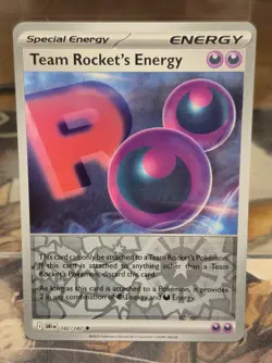Pokemon TCG Team Rocketâ€™s Energy NM Reverse Holo 182/182 Destined Rivals SV Card - Image 1