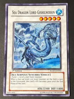 Sea Dragon Lord Gishilnodon 1st Edition Super Rare RGBT-EN044 Yugioh NM Halo - Image 1