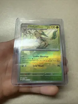 Pokemon Leafeon Prismatic Evolutions Holo Card 005/131 Master Ball Pattern - Image 3